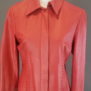Rena Rowan red leather jacket